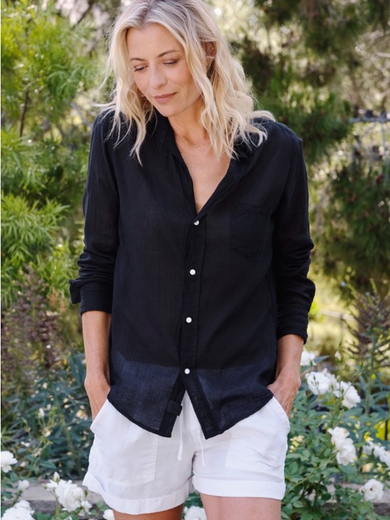 Frank & Eileen Tops - EUC Frank & Eileen Barry Black Tailored Cotton Voile Button Up Shirt